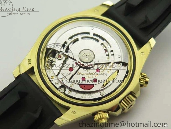 Daytona 1:1 Clone 116518 LN YG Dial Best Black ARF Rubber A4130 On Strap Super Edition 0303